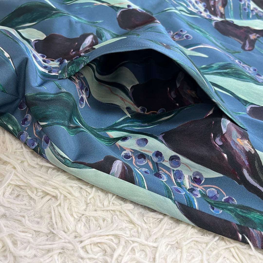 美品✨レインメーカー　バルカラーコート　植物柄　総柄　2022年製　FREE