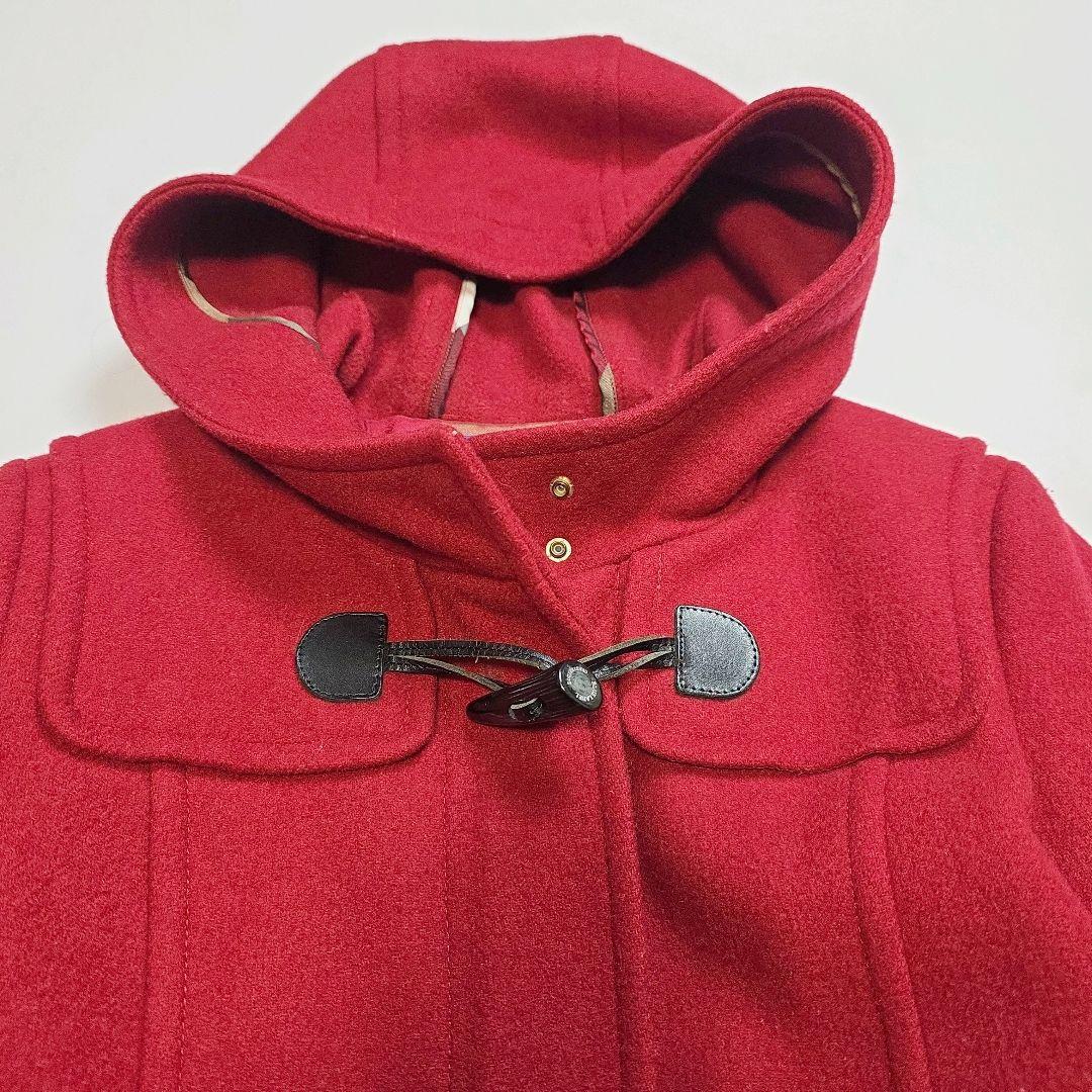 バーバリーブルーレーベル ダッフルコート ノバチェック 40 赤