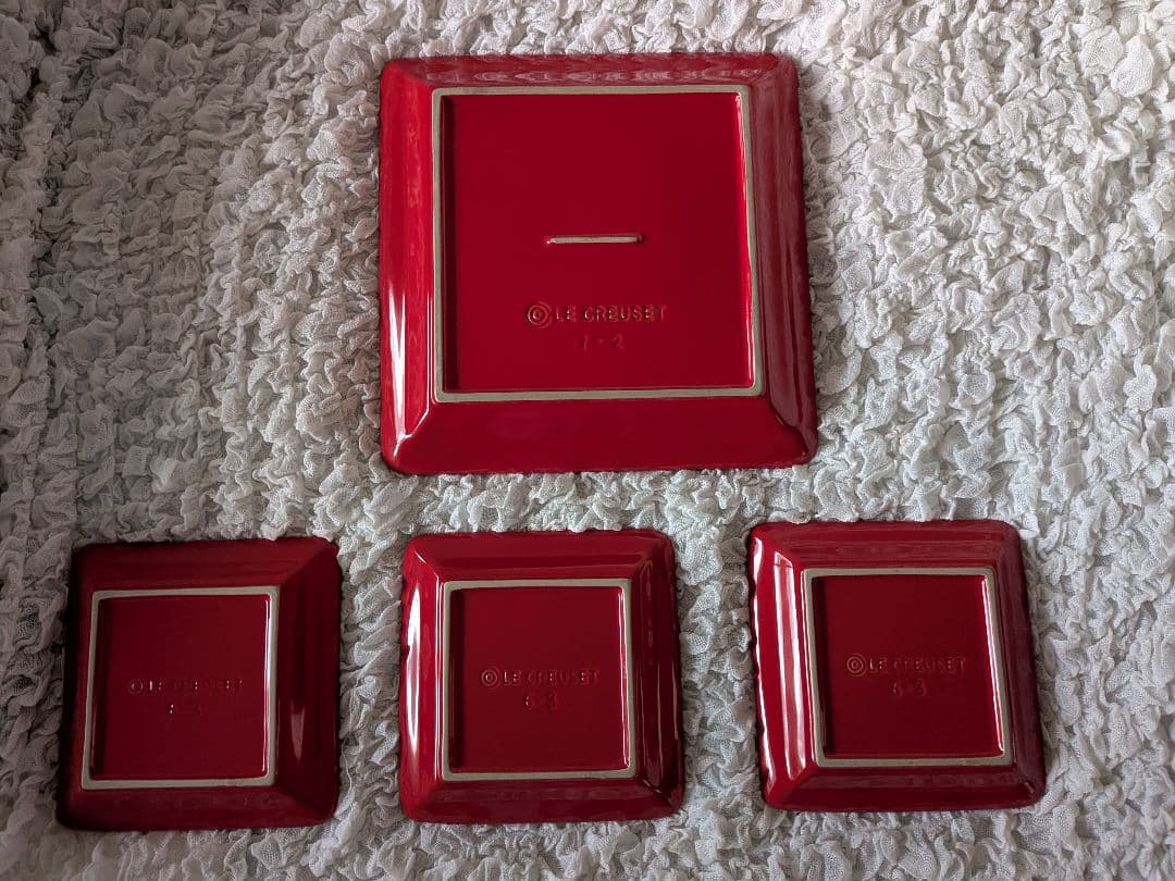 LE CREUSET★スクエアプレート角皿4点セット