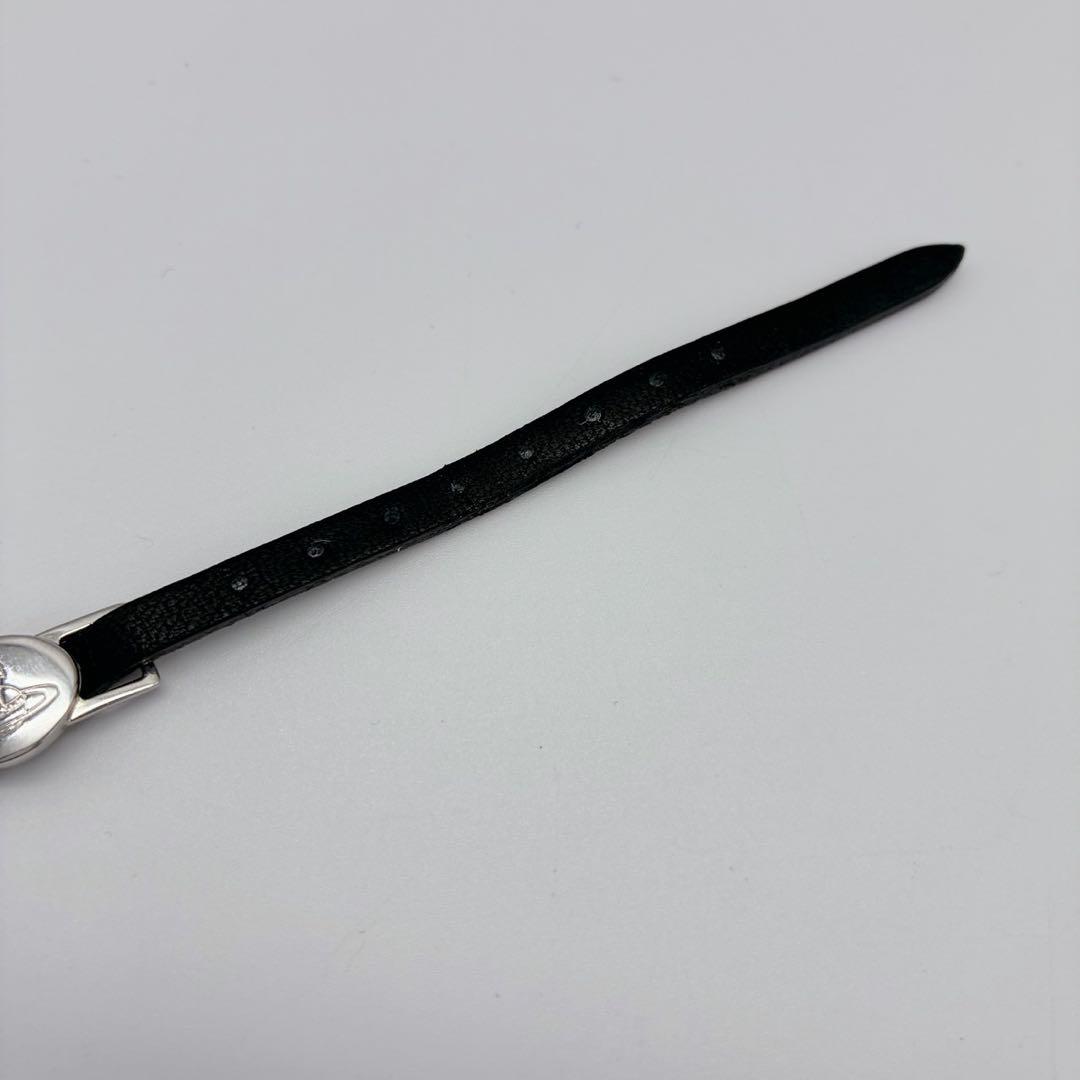 ヴィヴィアンウエストウッド ブレスレット レザー オーブ プレート シルバー 黒