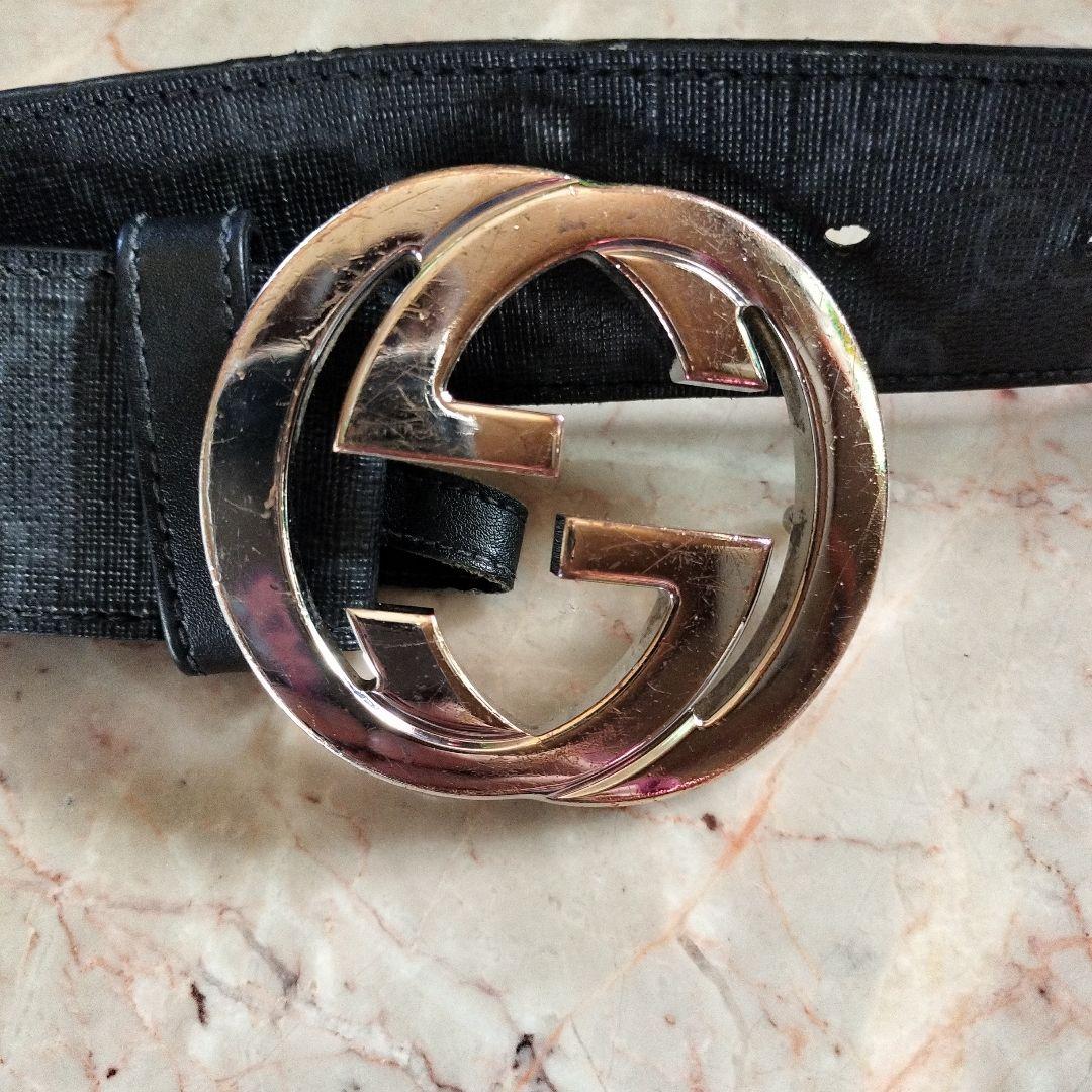 Gucci ブラック　ベルト　 ダブルGロゴ