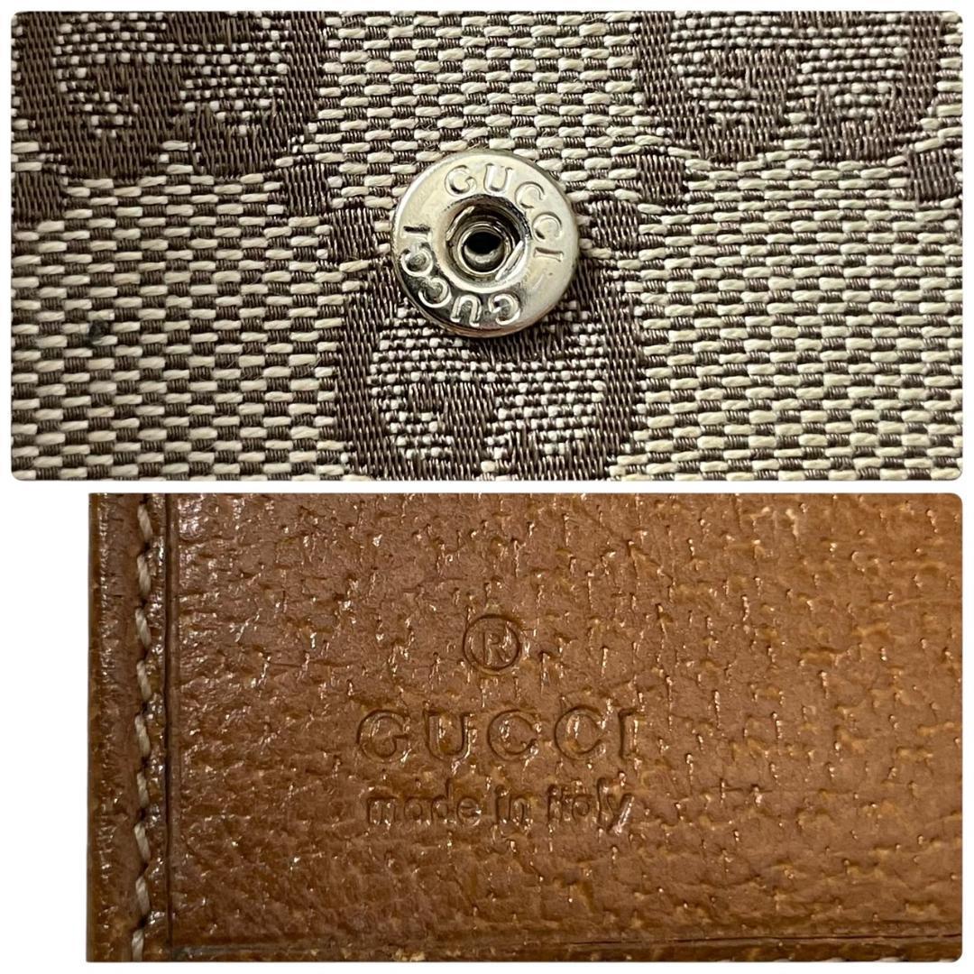 【美品】 GUCCI グッチ 二つ折り財布 GG キャンバス スタッズ レザー