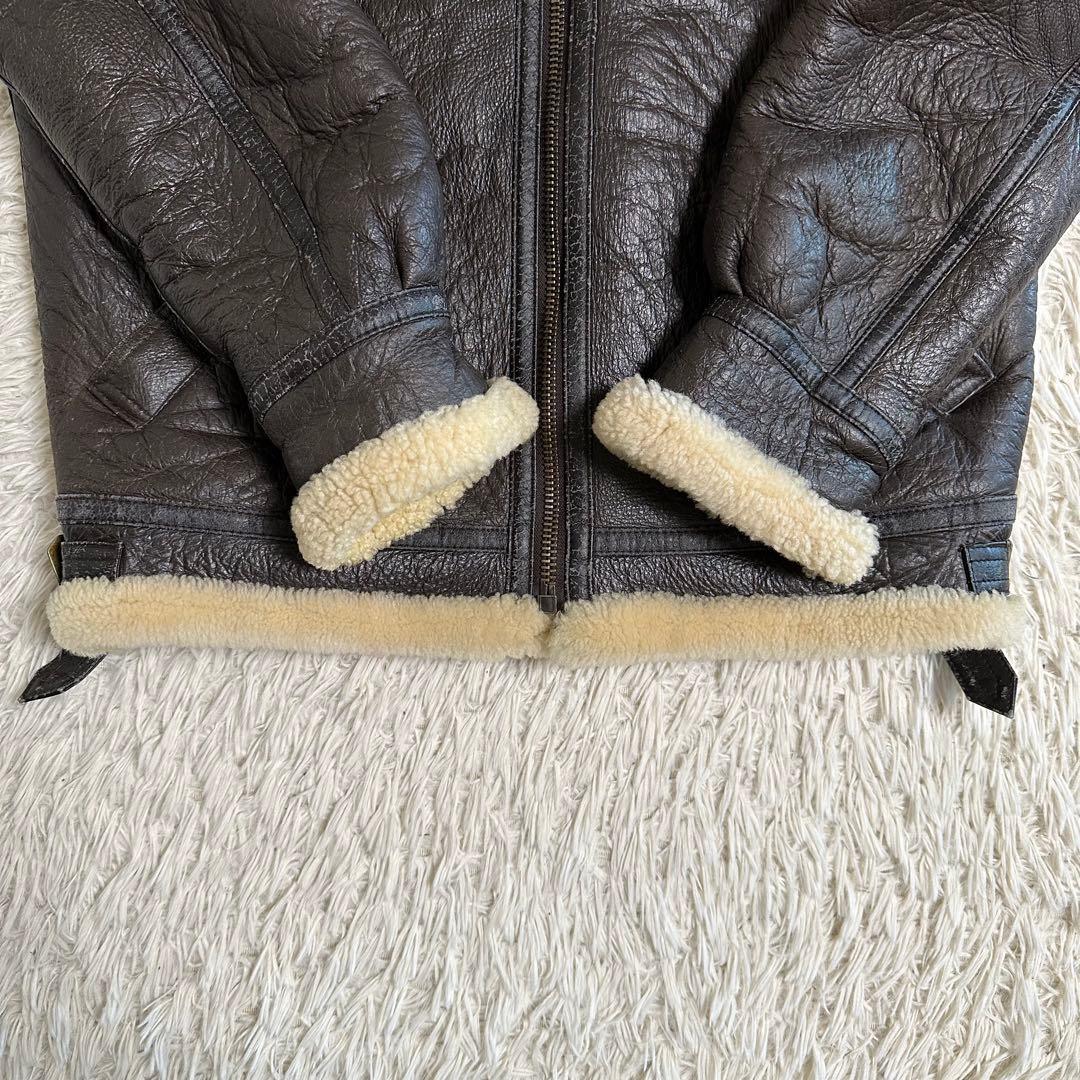 【フライトジャケット】ムートンジャケット B3 レザー 本革ブラウン XL