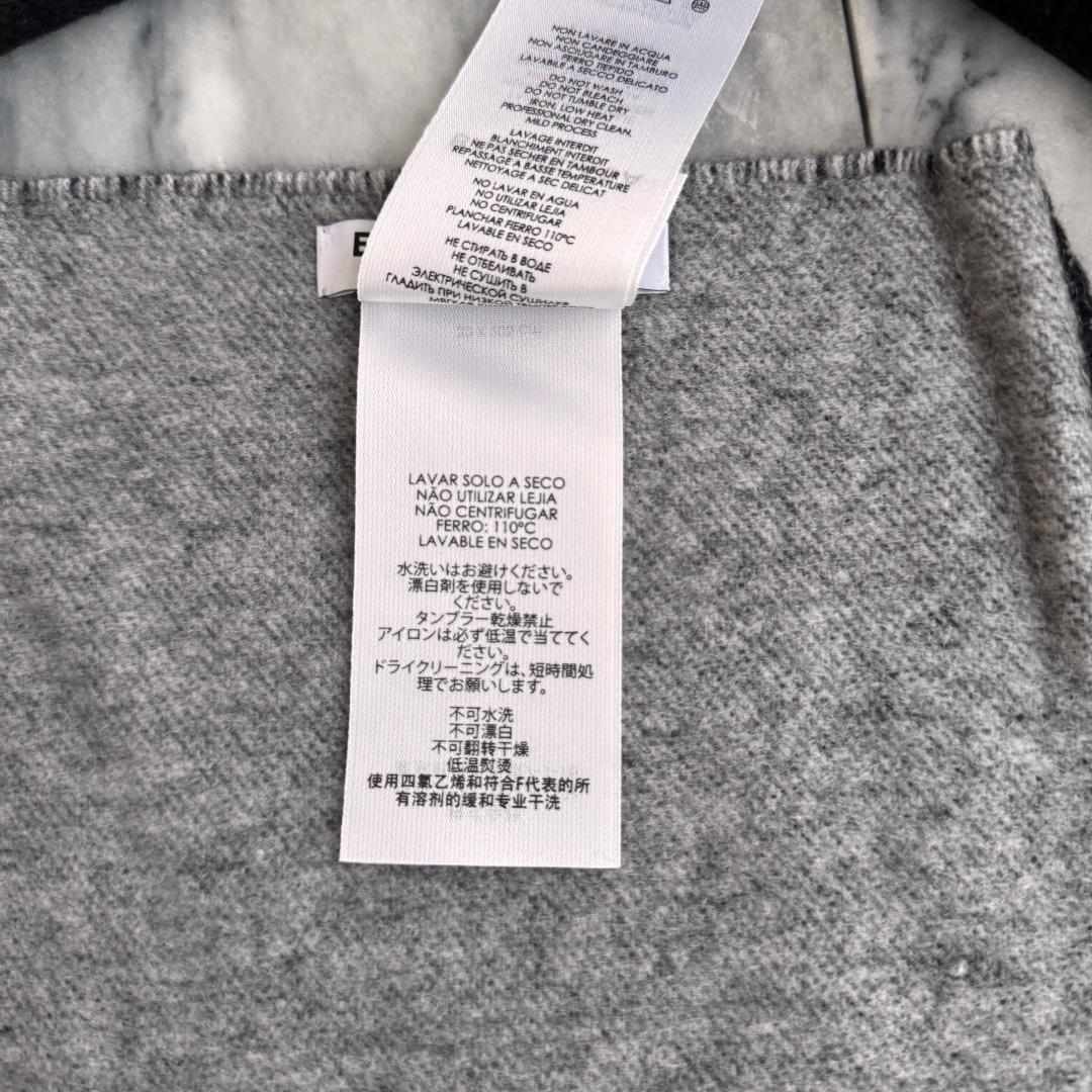 BALENCIAGA　バレンシアガ カシミヤマフラー リバーシブル ロゴ グレー