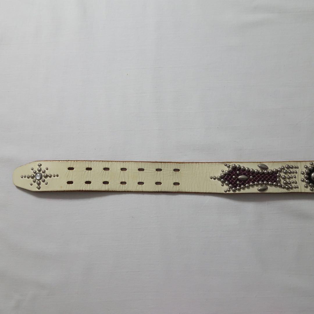 00s PPFM Python Leather Studded Belt 二連