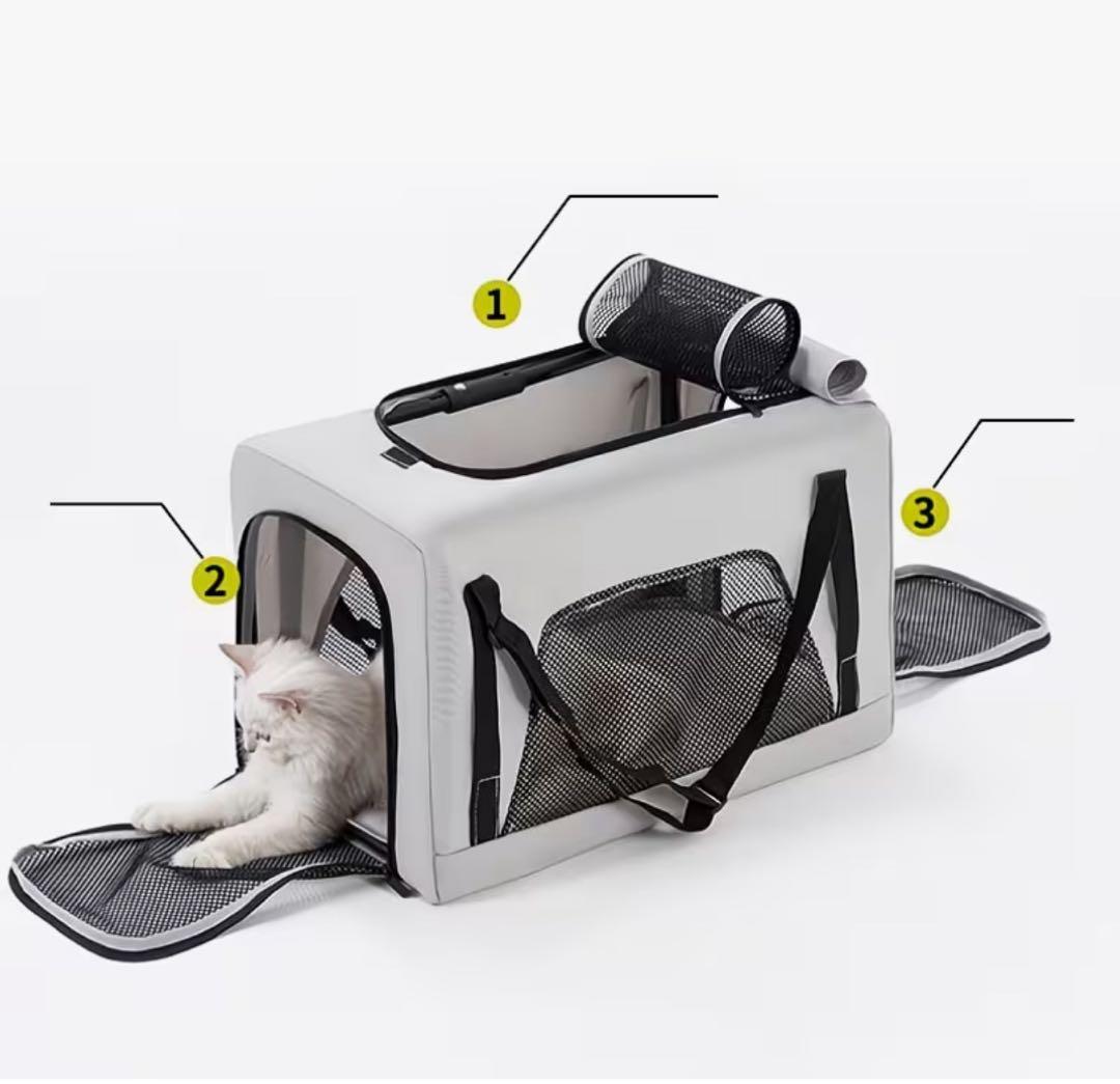 ペットカートブラック色2段式分離型多頭飼い対応軽量 折りたたみ式 犬用カート