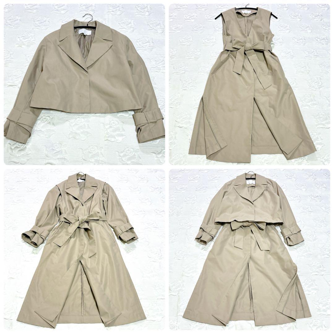 【未使用品】24SS 自由区 洗える 4WAY トレンチ コート 32サイズ