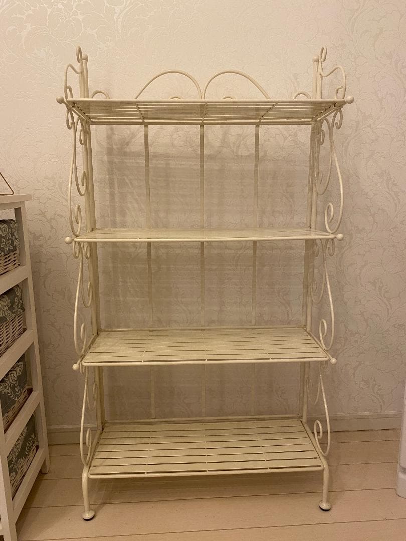 ロートアイアン　シェルフ　ホワイト　姫系