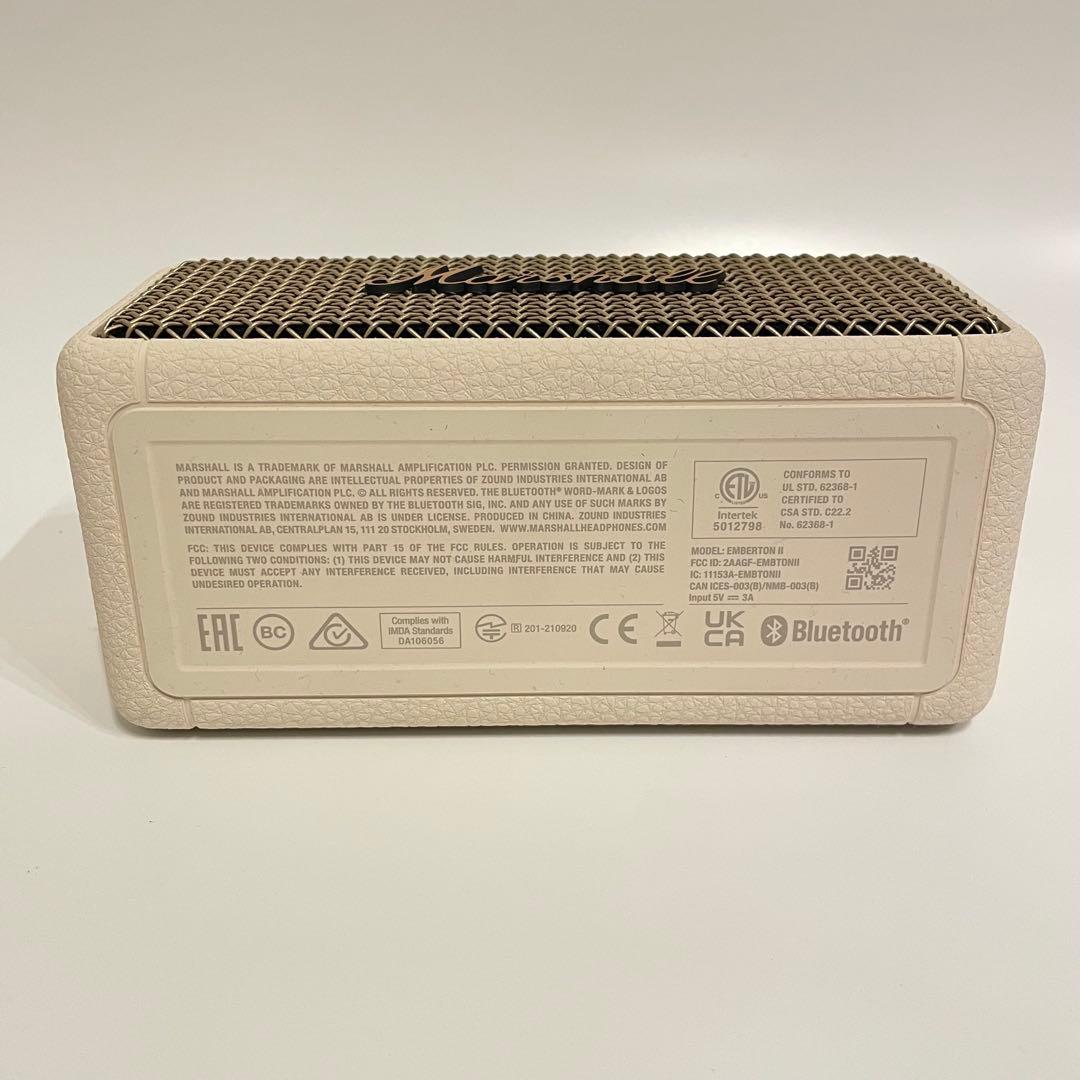 【極美品】Marshall Emberton IIクリーム　ワイヤレススピーカー