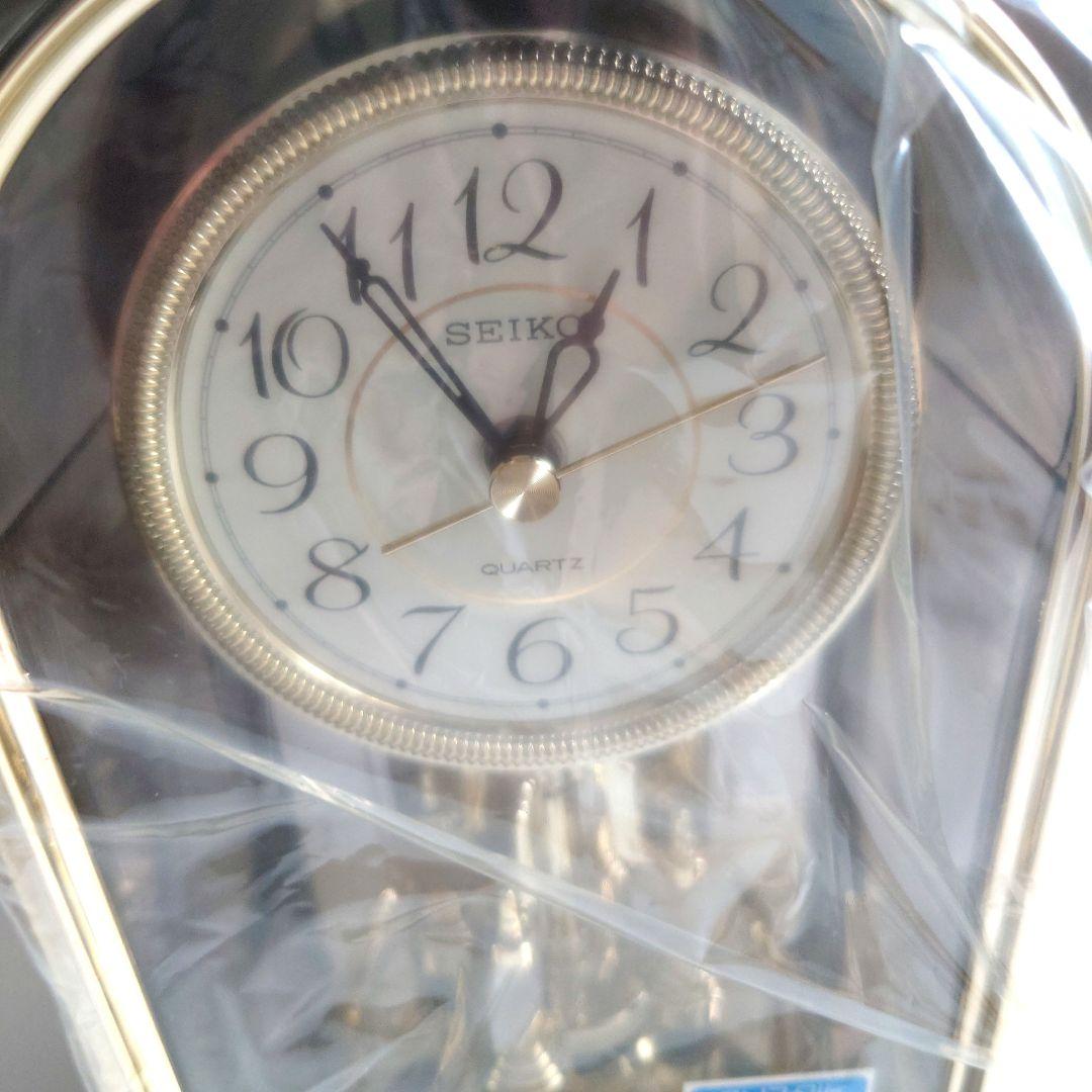 服部セイコー セイコークオーツクロック回転飾り付き 置き時計