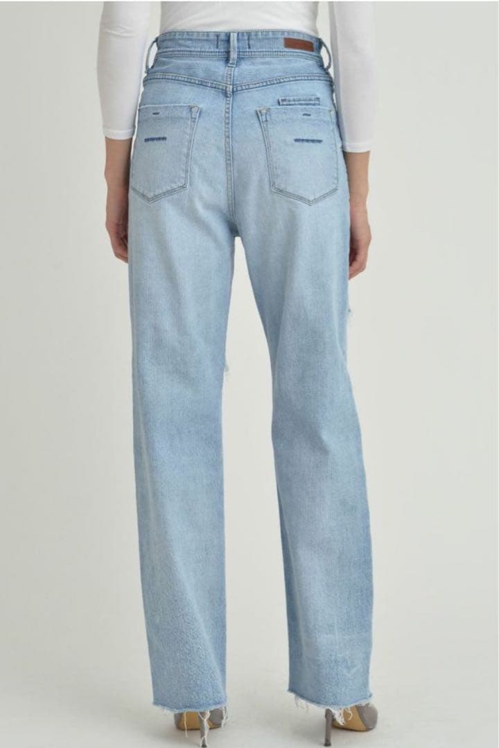 YANUK ヤヌーク ボーイズストレート\"LEA\" レア ダメージ　22 デニム