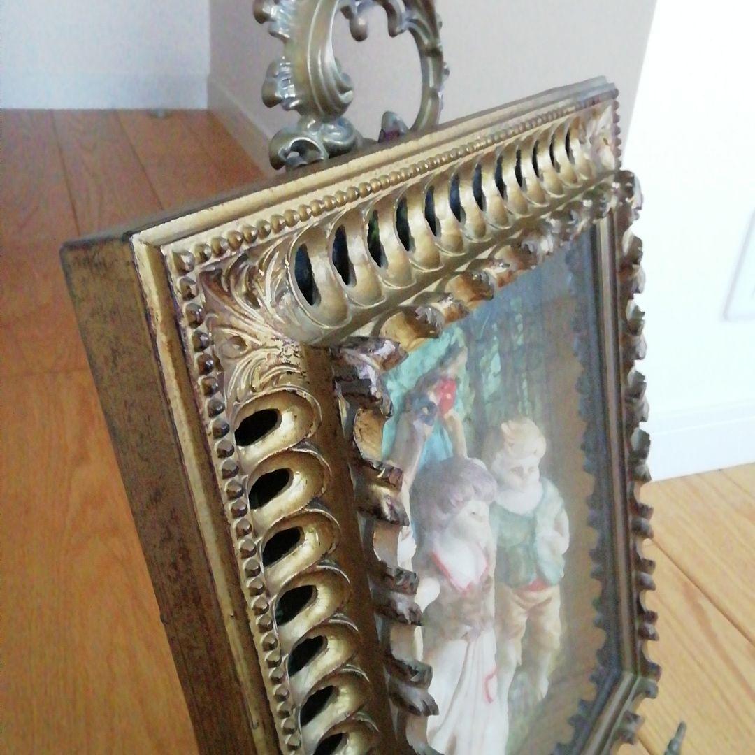 イタリア製　ビンテージ　額　立体絵画