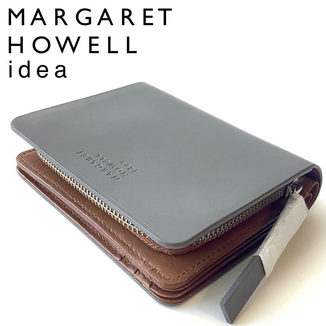 新品★マーガレットハウエル★新ベンジャミンラウンドファスナー2つ折財布★グレー