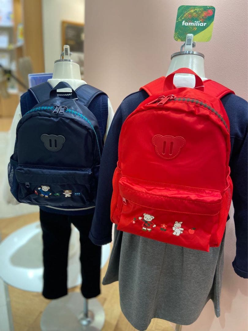 新品 familiar リュック S ファミリア リュックサック 赤