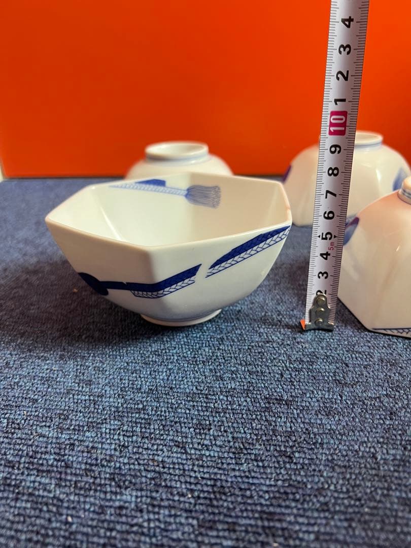 1425 有田焼　鍋島　其泉　六角鉢　4客