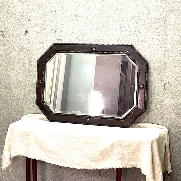 イギリスアンティーク　ウォールミラー　壁掛け鏡　木製フレーム