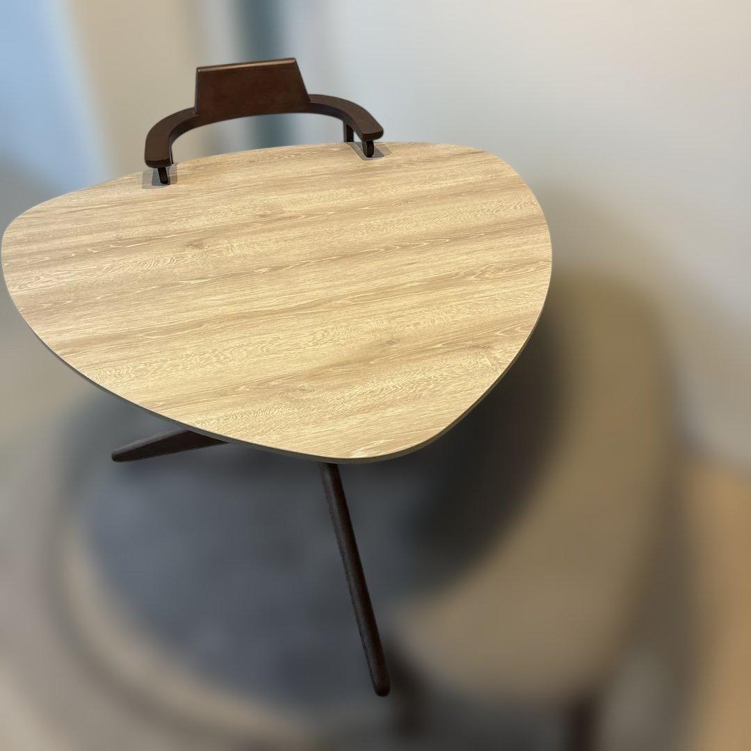 オーバルダイニングテーブル ナチュラルウッド　おにぎり型　3点セット