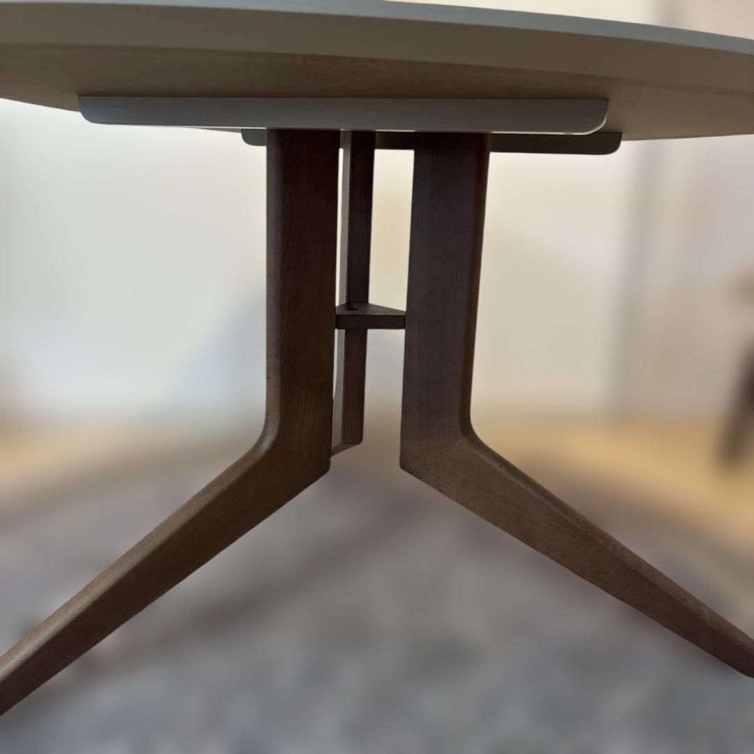 オーバルダイニングテーブル ナチュラルウッド　おにぎり型　3点セット