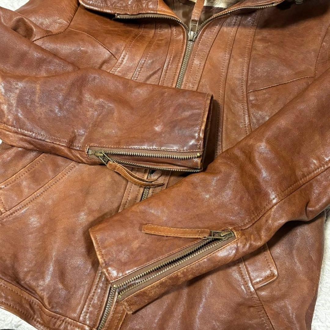 GOA Leather jacket 00's y2k ラクーンファー