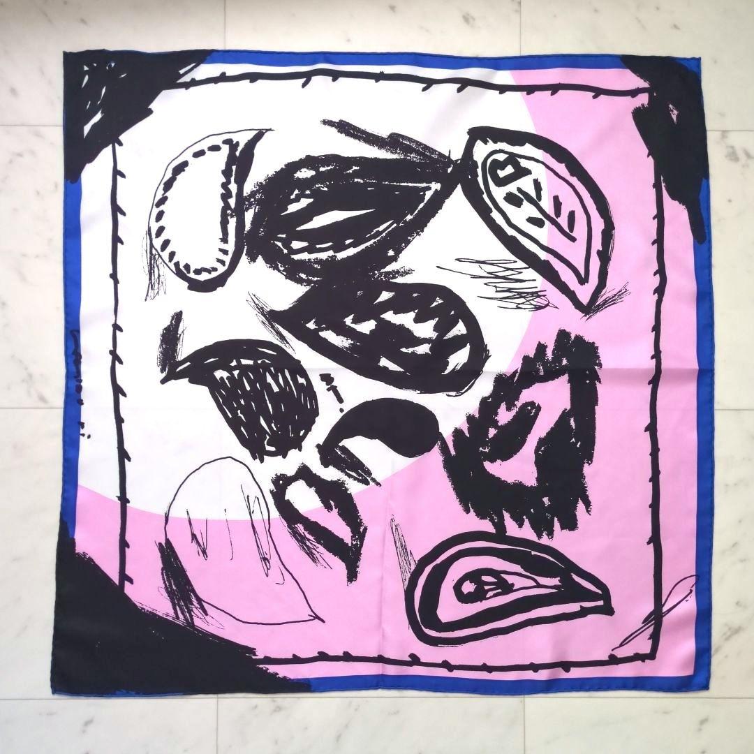 【美品】manipuri マニプリ ドローペイズリースカーフ シルク100%