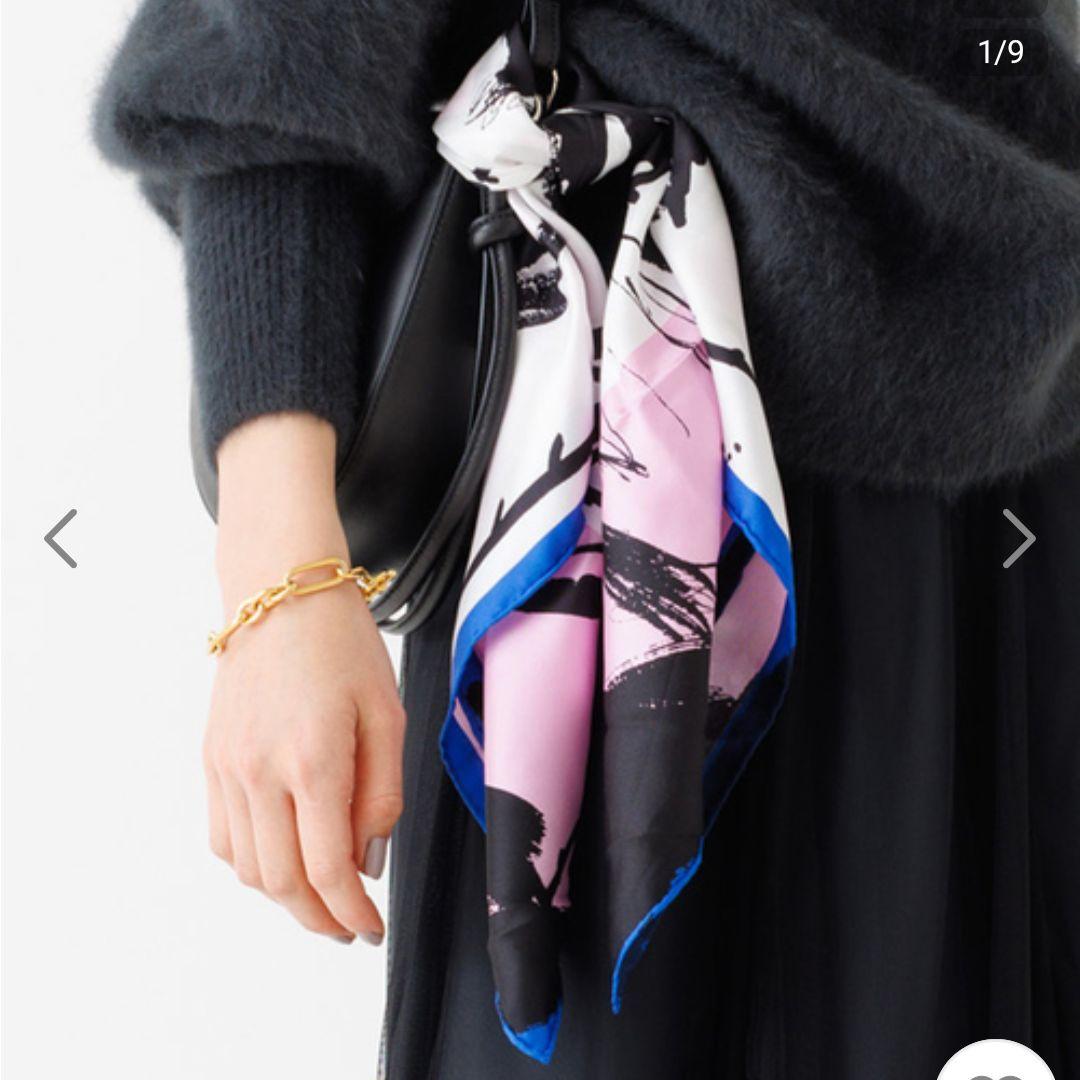 【美品】manipuri マニプリ ドローペイズリースカーフ シルク100%