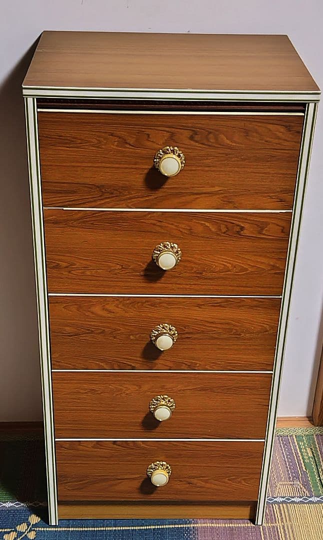 木製　5段引き出し　93cm　箪笥　昭和レトロ　アンティーク