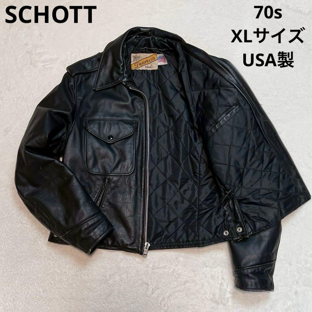 XLサイズ 70s Schott レザージャケット ポリスマンジャケット 602