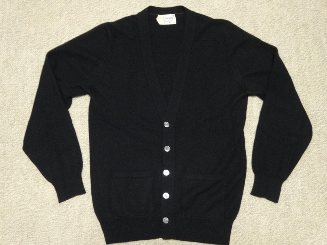 聖*様 ８０ｓ　プリングル　カシミヤカーディガン　スコットランド製　黒　ヴィンテ