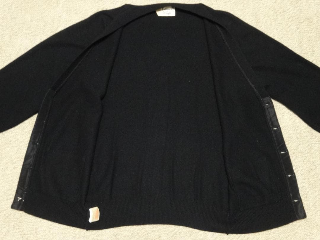 聖*様 ８０ｓ　プリングル　カシミヤカーディガン　スコットランド製　黒　ヴィンテ