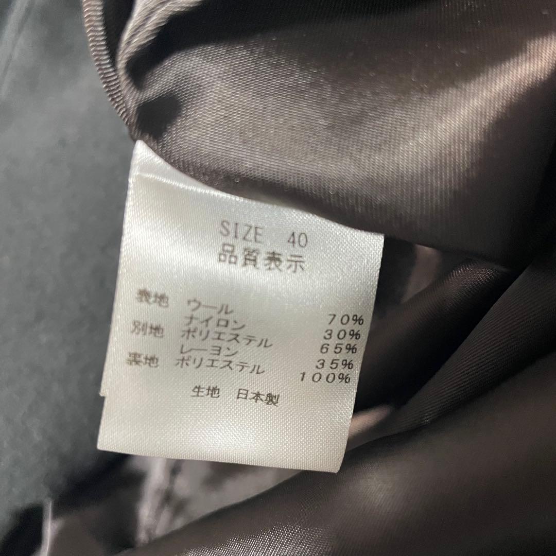 ルーニィ　LOUNIE フード付ステンカラーコート　チャコール