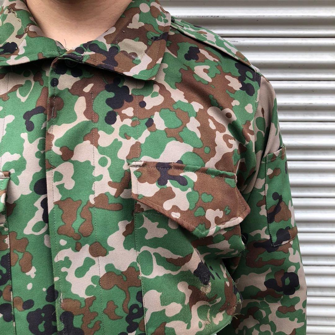 貴重 陸上自衛隊 陸自迷彩 カモフラ セットアップ キャップ ベルト 4点セット