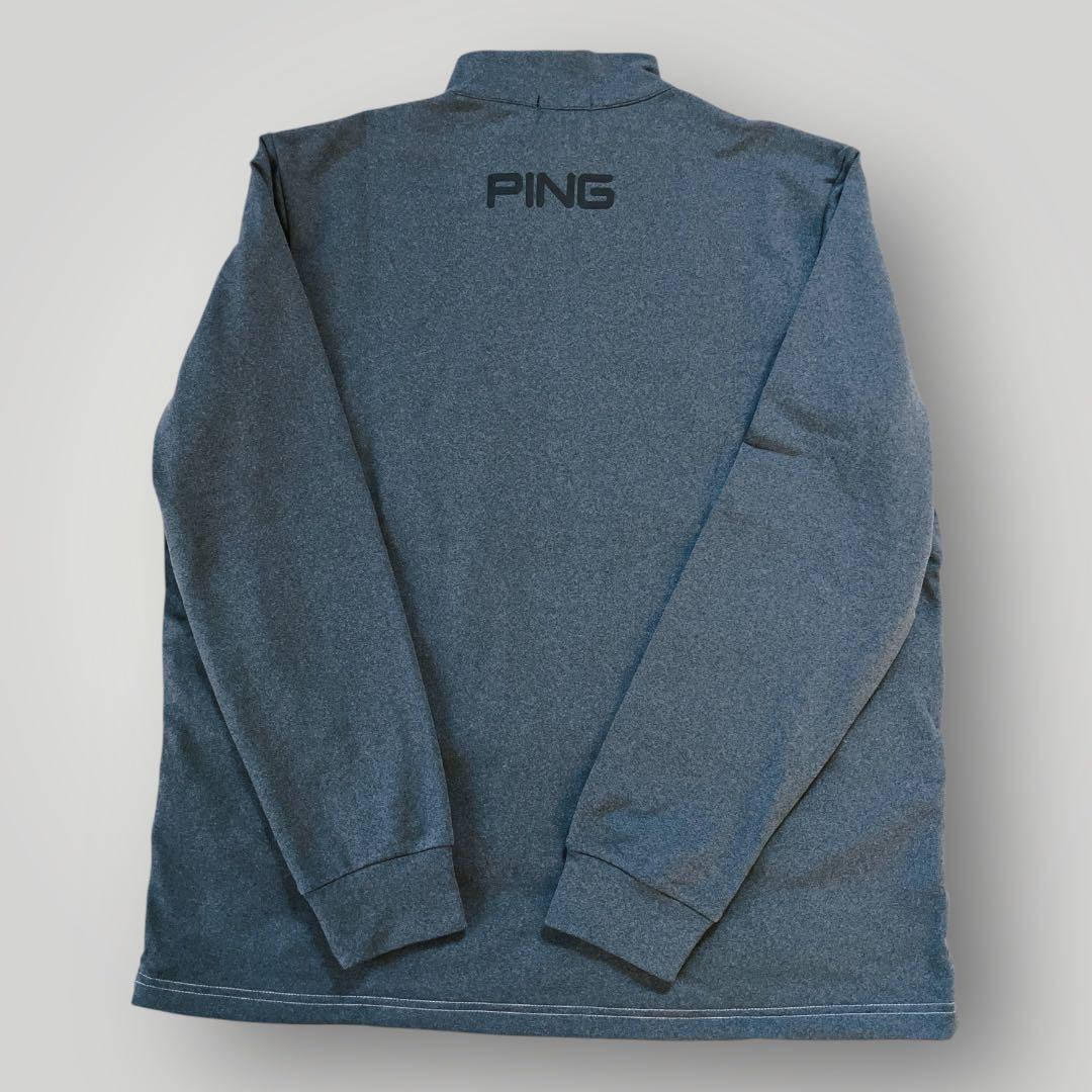 【新品】PING 2024年　キルティング ハーフジップシャツ　ホワイト　L