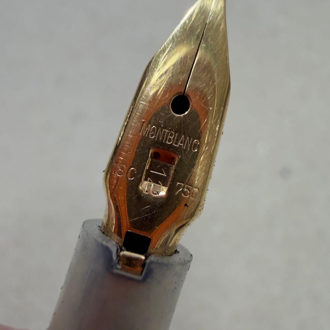 廃盤 MONTBLANC モンブラン No.12 万年筆 グレー 18k 吸引式