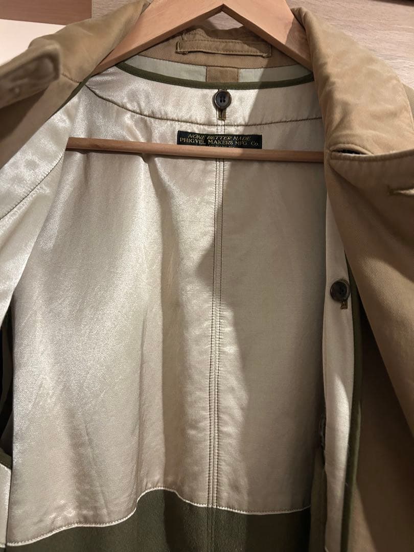 phigvel DOUBLE-BREASTED MC COAT カーキ 40
