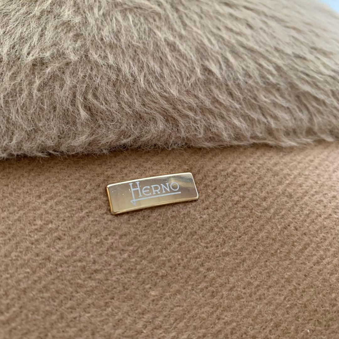 美品♡ヘルノ エコファー インナーダウン 異素材 ウール キャメル 38