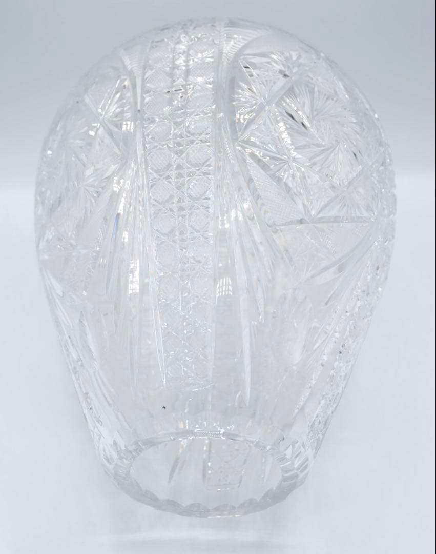 希少　大型 バルソビア ハンドカット クリスタル花瓶　ポーランド製