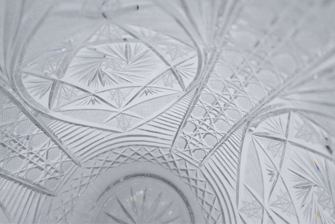 希少　大型 バルソビア ハンドカット クリスタル花瓶　ポーランド製