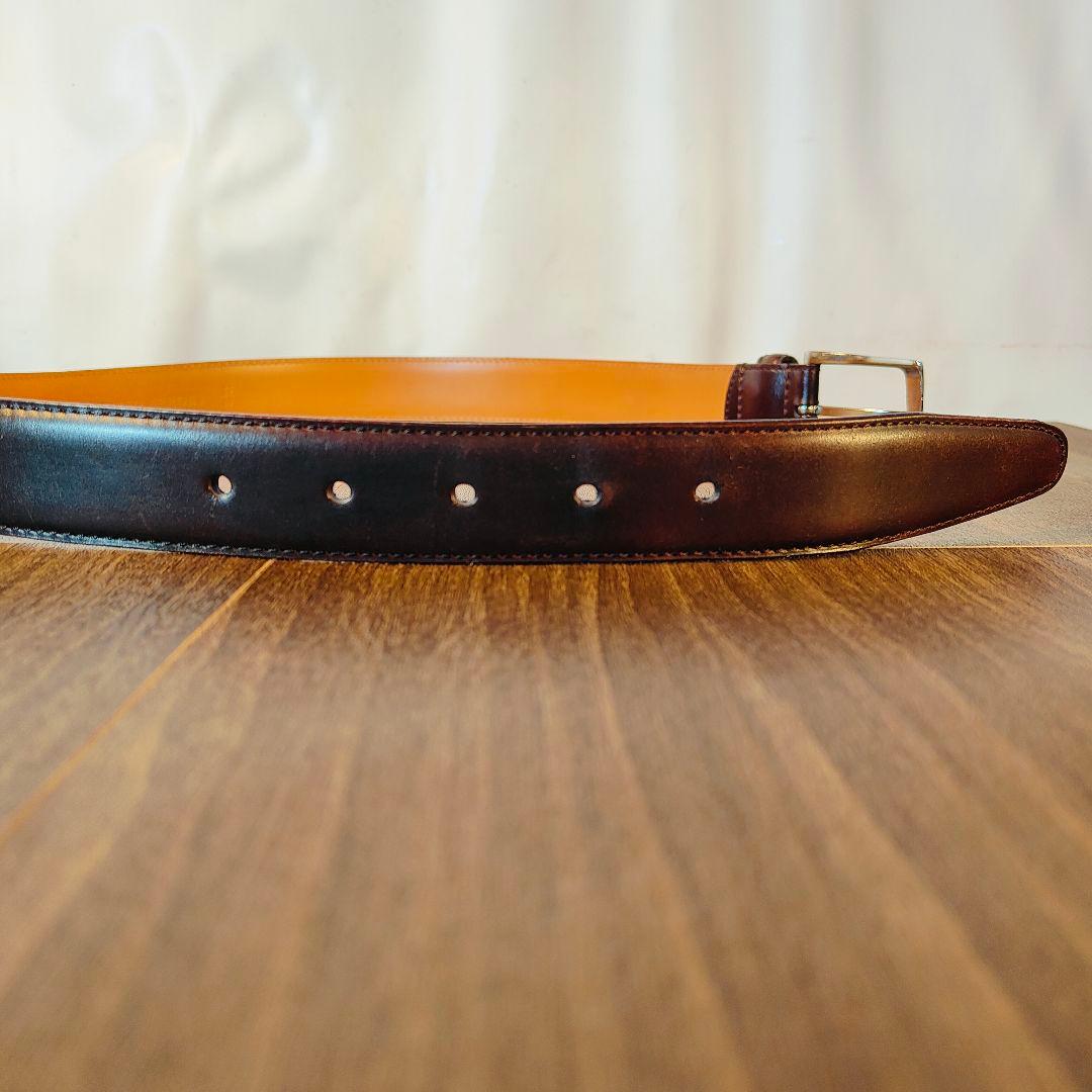 【極艶極上品】【コードバン】ユナイテッドアローズ 3枚繋バーガンディドレスベルト