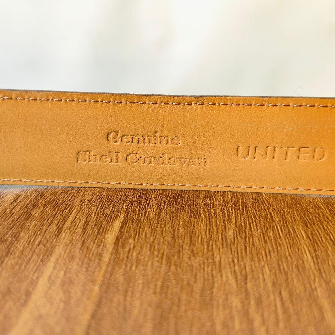 【極艶極上品】【コードバン】ユナイテッドアローズ 3枚繋バーガンディドレスベルト