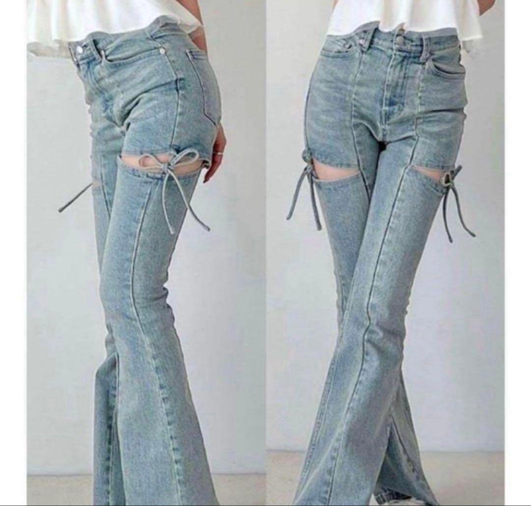 RESEXXY カットアウトリボンデニム