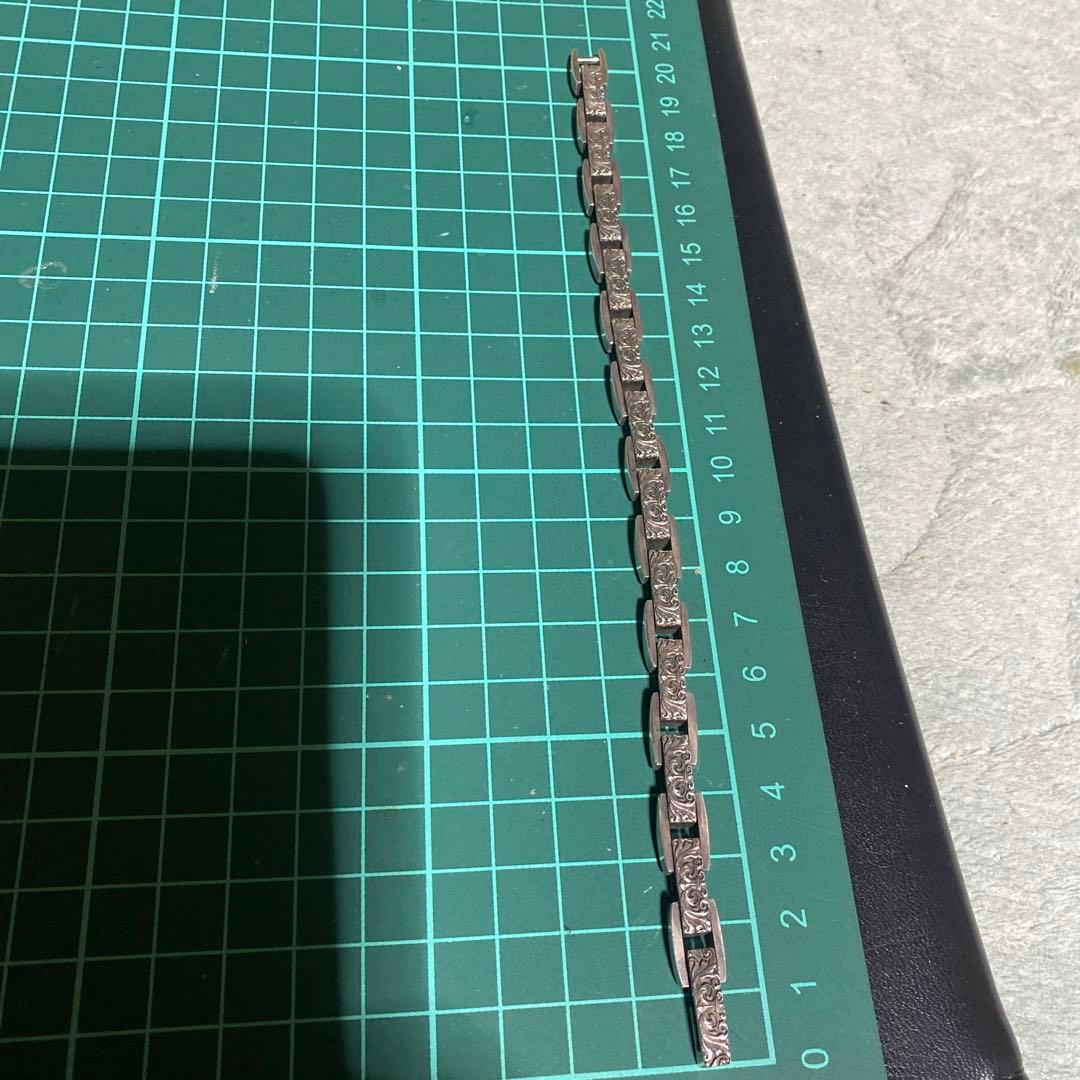 925 ブレスレット　ユリ柄　両面　リストバンド