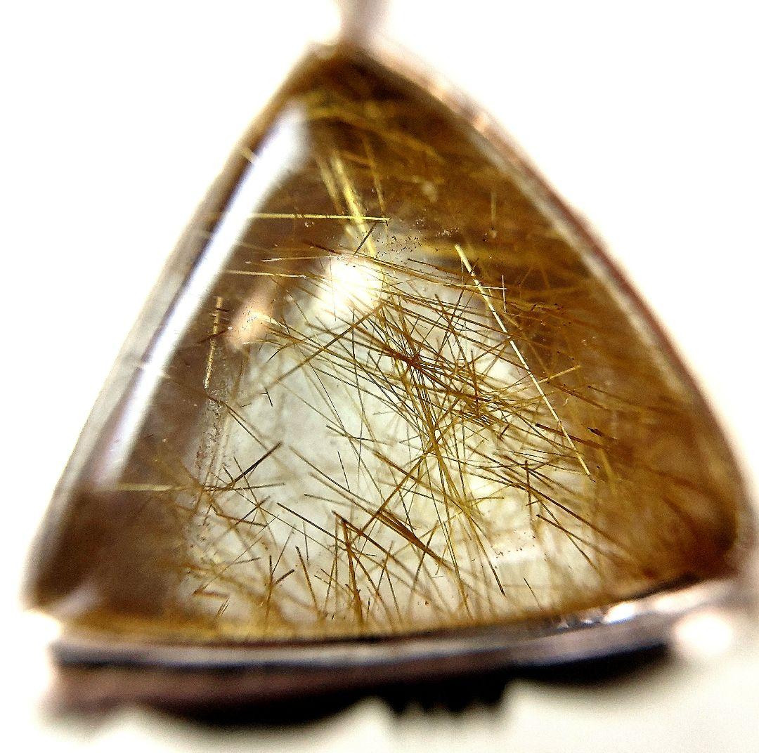 高品質　ルチルクォーツ　ペンダントトップ　シルバー　silver925