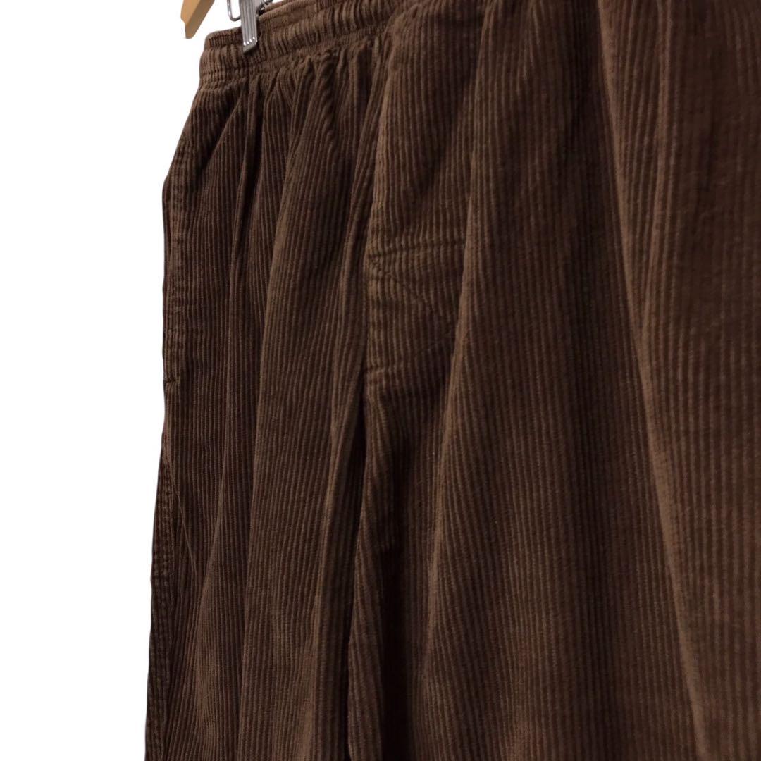 STUSSY ステューシー　コーデュロイビーチパンツ　ピスネームロゴ　ブラウン