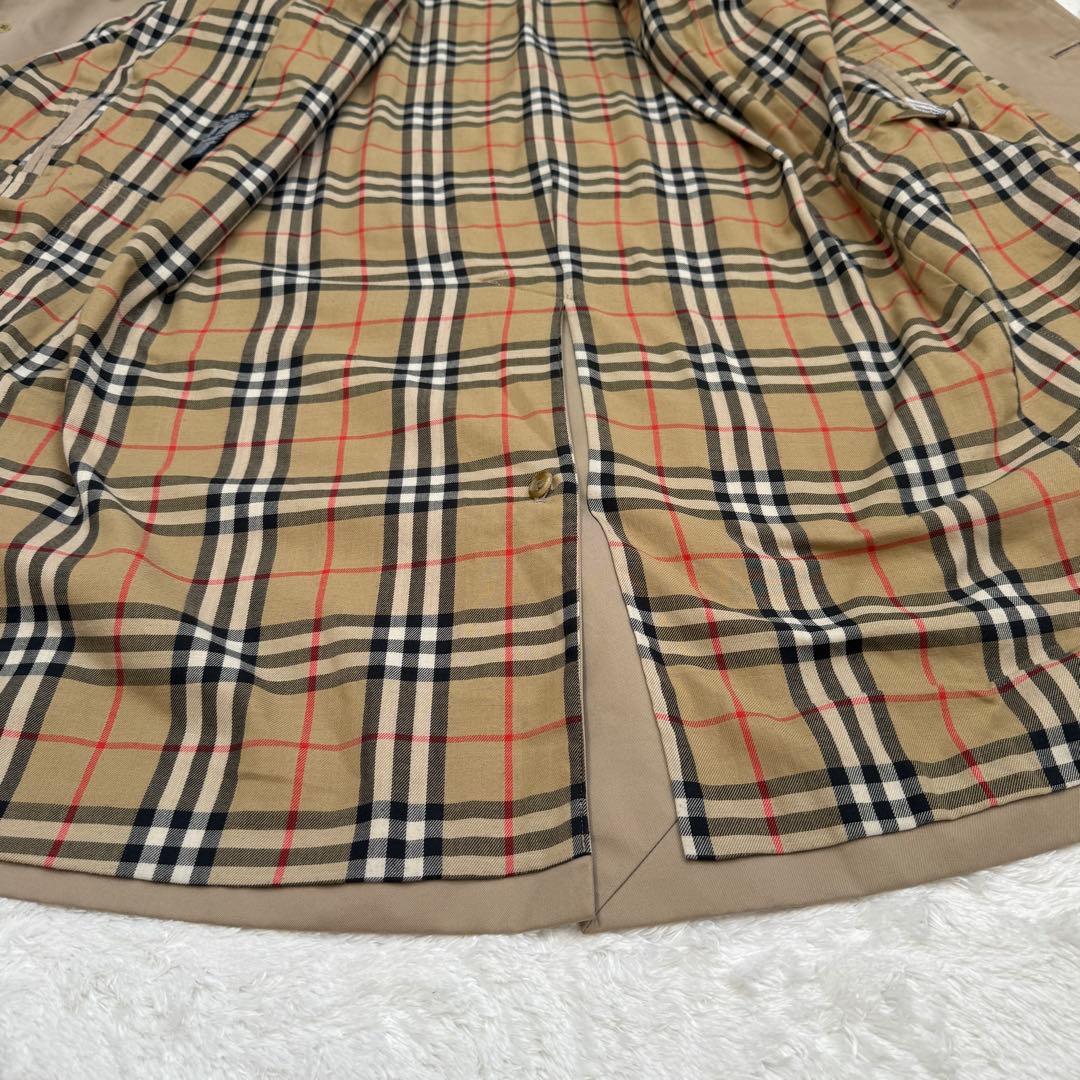 【良品】バーバリー ステンカラーコート XL ノバチェック ロングコート