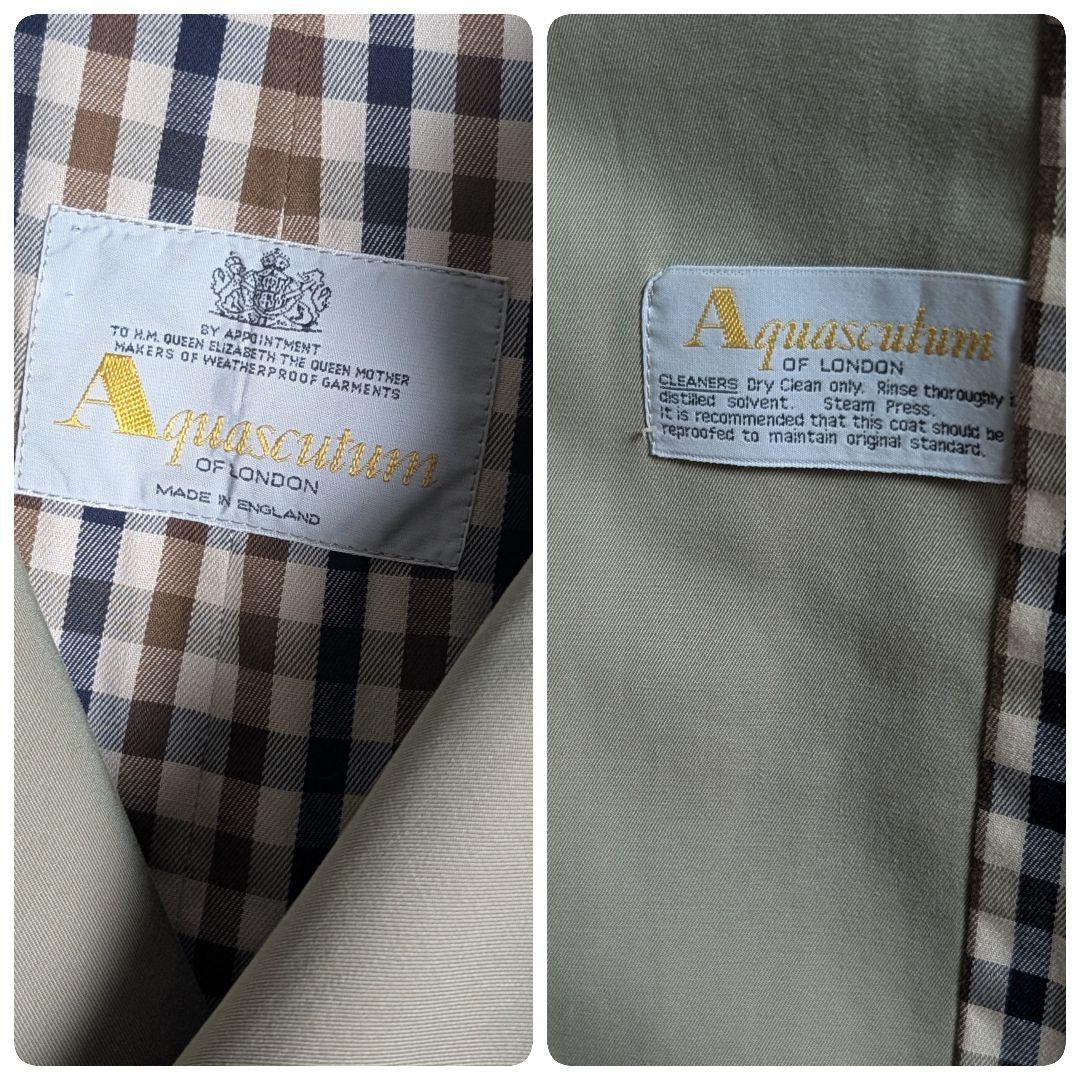 アクアスキュータム　トレンチコート　キングスウェイ　90s　カーキ　英国製　古着