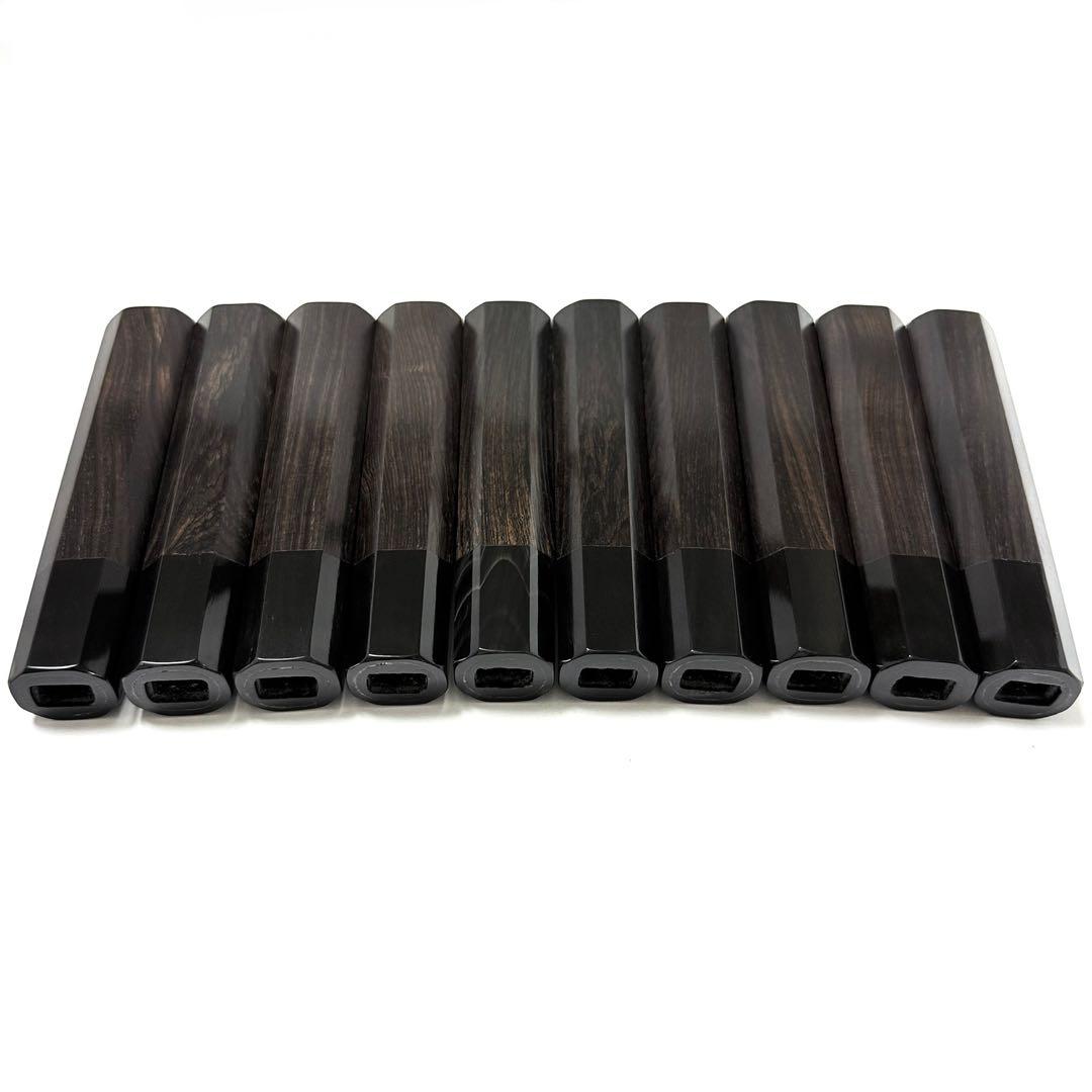 10本セット 黒水牛角 出刃7寸 手作り 包丁の柄 出刃210 黒檀八角柄