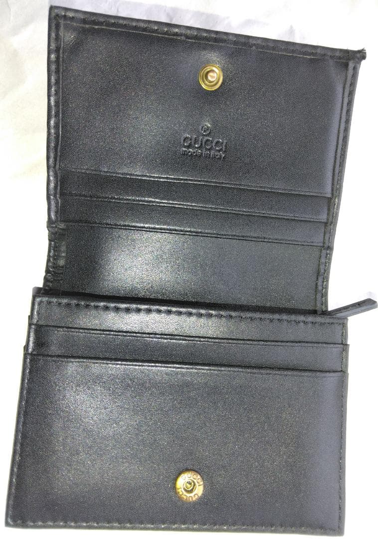 GUCCI グッチ GGマーモント ダブルG 二つ折り財布 ブラック