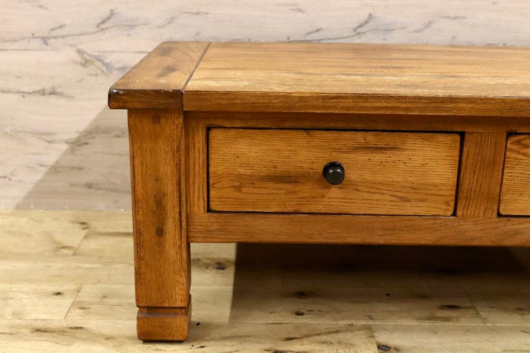 GMHK471○オーク材 ヴィンテージ センターテーブル リビングテーブル クラ