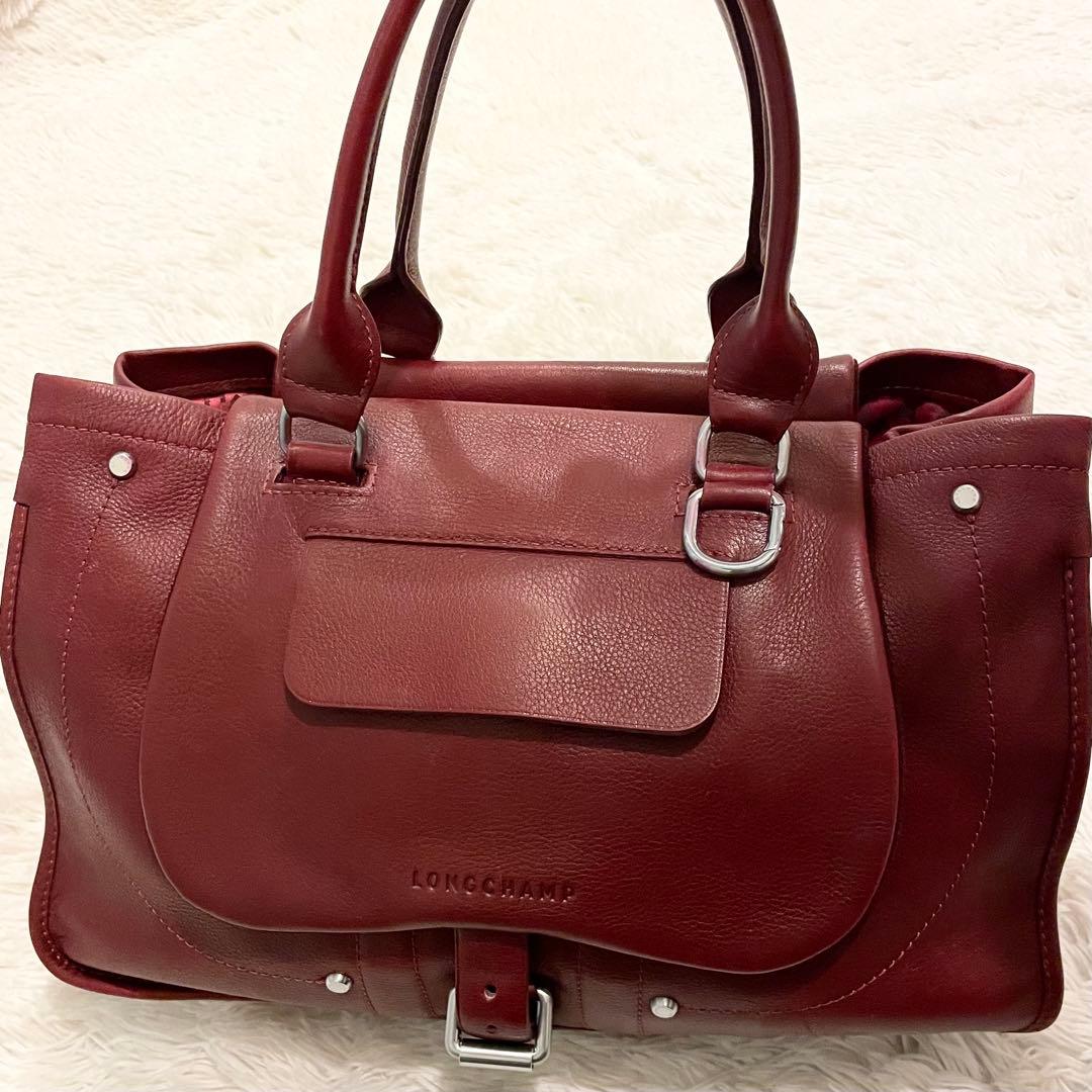 バッグ Longchamp Balzan Leather Handbag in Red