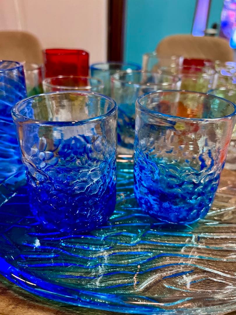 琉球グラス　琉球ガラス　吹きグラス　沖縄コップ　ハンドメイド　セット　大量